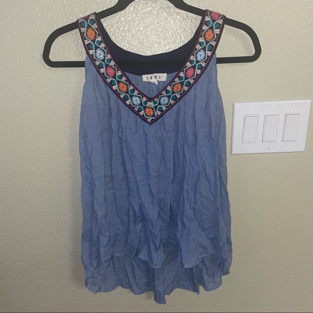 Embroidered tank